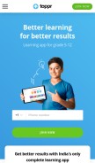 How toppr.com looks like on a mobile device such as an iPhone.