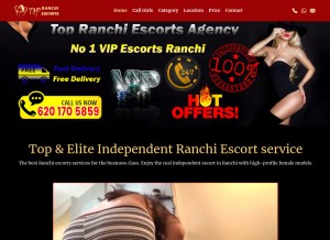 How topranchiescorts.com looks like on a tablet such as an iPad.