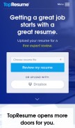 How topresume.com looks like on a mobile device such as an iPhone.