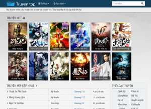 How toptruyenchu.com looks like on a tablet such as an iPad.