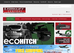 How torkliftcentral.com looks like on a tablet such as an iPad.