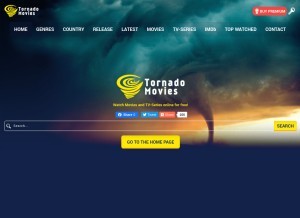 How tornadomovies.co looks like on a tablet such as an iPad.