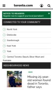 How toronto.com looks like on a mobile device such as an iPhone.
