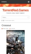 How torrentred.games looks like on a mobile device such as an iPhone.