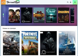 How torrentred.games looks like on a tablet such as an iPad.