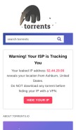 How torrents.io looks like on a mobile device such as an iPhone.