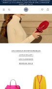 How toryburch.com looks like on a mobile device such as an iPhone.