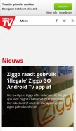 How totaaltv.nl looks like on a mobile device such as an iPhone.