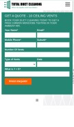 How totalductcleaning.com.au looks like on a mobile device such as an iPhone.