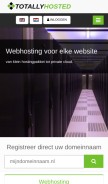 How totallyhosted.nl looks like on a mobile device such as an iPhone.