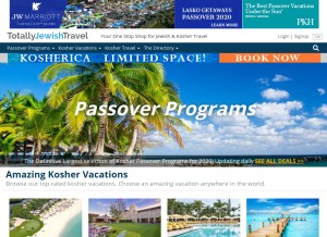 How totallyjewishtravel.com looks like on a tablet such as an iPad.