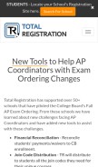 How totalregistration.net looks like on a mobile device such as an iPhone.