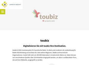 How toubiz.de looks like on a tablet such as an iPad.
