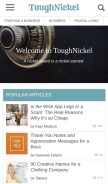 How toughnickel.com looks like on a mobile device such as an iPhone.