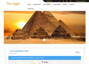 How touregypt.net looks like on a tablet such as an iPad.