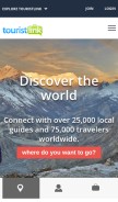 How touristlink.com looks like on a mobile device such as an iPhone.