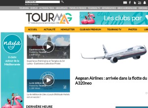 How tourmag.com looks like on a tablet such as an iPad.