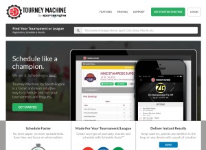 How tourneymachine.com looks like on a tablet such as an iPad.