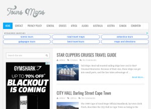 How toursmaps.com looks like on a tablet such as an iPad.
