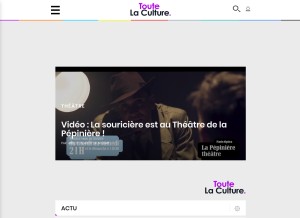 How toutelaculture.com looks like on a tablet such as an iPad.