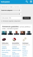 How toutypasse.com looks like on a mobile device such as an iPhone.