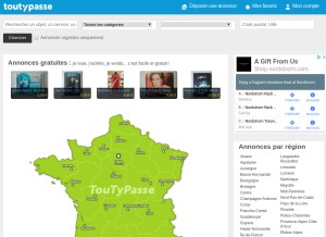 How toutypasse.com looks like on a tablet such as an iPad.