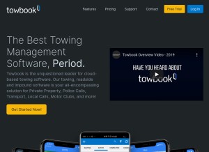 How towbook.com looks like on a tablet such as an iPad.
