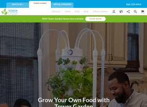 How towergarden.com looks like on a tablet such as an iPad.