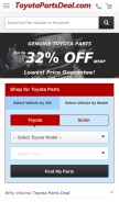 How toyotapartsdeal.com looks like on a mobile device such as an iPhone.