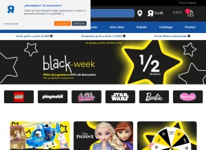 How toysrus.es looks like on a tablet such as an iPad.