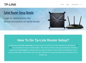 How tplinkroutersetup.com looks like on a tablet such as an iPad.