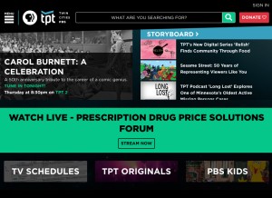 How tpt.org looks like on a tablet such as an iPad.