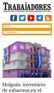 How trabajadores.cu looks like on a mobile device such as an iPhone.
