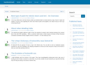 How trackbookmark.com looks like on a tablet such as an iPad.