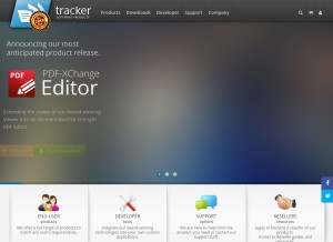 How tracker-software.com looks like on a tablet such as an iPad.