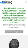 How trackimo.com looks like on a mobile device such as an iPhone.