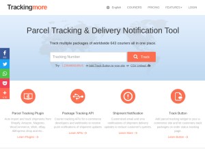 How trackingmore.com looks like on a tablet such as an iPad.