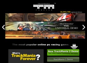 How trackmaniaforever.com looks like on a tablet such as an iPad.