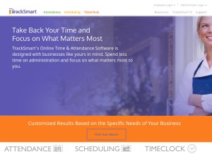 How tracksmart.com looks like on a tablet such as an iPad.