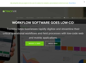 How trackvia.com looks like on a tablet such as an iPad.