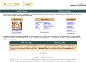 How tractorshed.com looks like on a tablet such as an iPad.