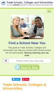 How trade-schools.net looks like on a mobile device such as an iPhone.