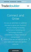 How tradedoubler.com looks like on a mobile device such as an iPhone.