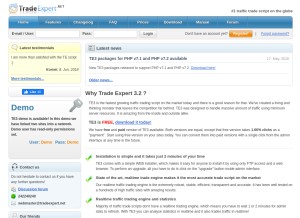 How tradeexpert.net looks like on a tablet such as an iPad.