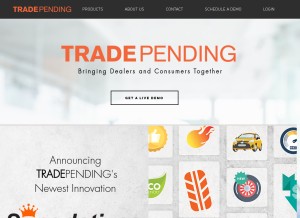 How tradepending.com looks like on a tablet such as an iPad.