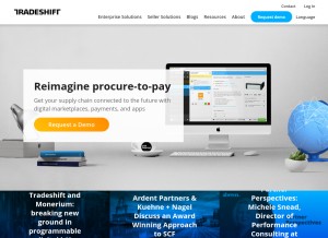 How tradeshift.com looks like on a tablet such as an iPad.