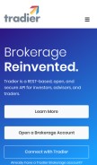How tradier.com looks like on a mobile device such as an iPhone.