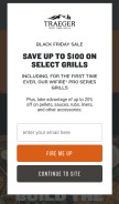 How traegergrills.com looks like on a mobile device such as an iPhone.