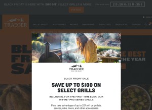 How traegergrills.com looks like on a tablet such as an iPad.