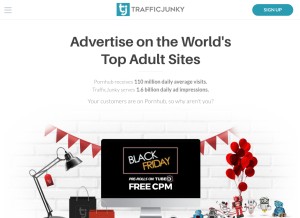 How trafficjunky.net looks like on a tablet such as an iPad.
